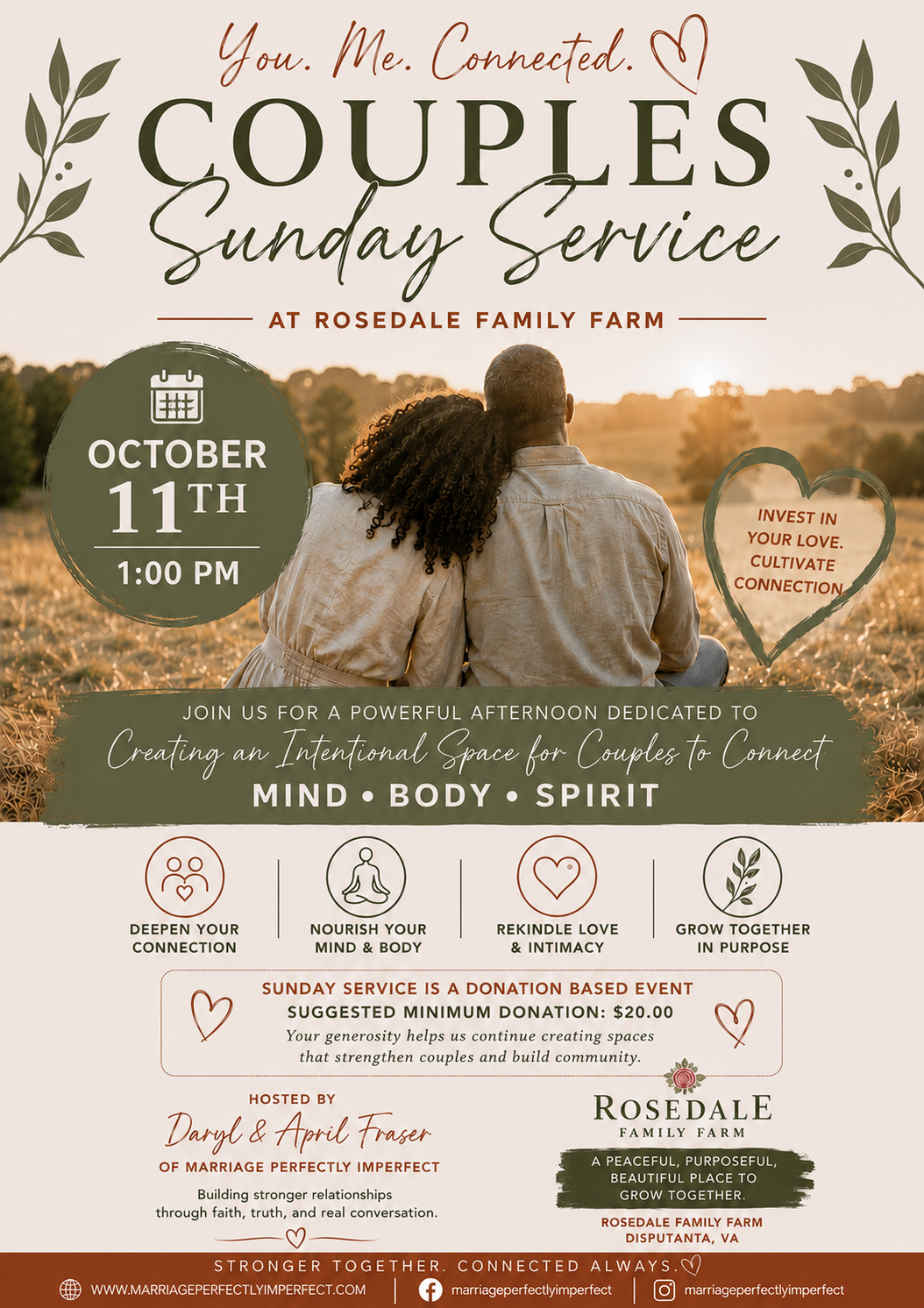Couples Sunday Service event flyer for October 11, 2026